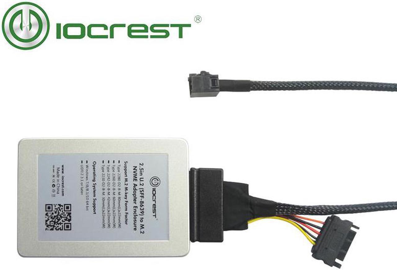 IOCREST U.2 (SFF-8639) To M.2 NVMe PCI-e I/F SSD Adapter HDD with enclosure