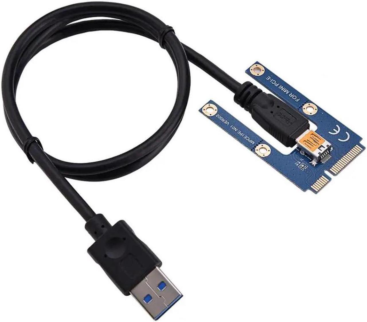 Alt view image 2 of 6 - Mini PCI-E to PCI Express16x Extender Riser Adapter With SATA Power Cord for Video Card Mining