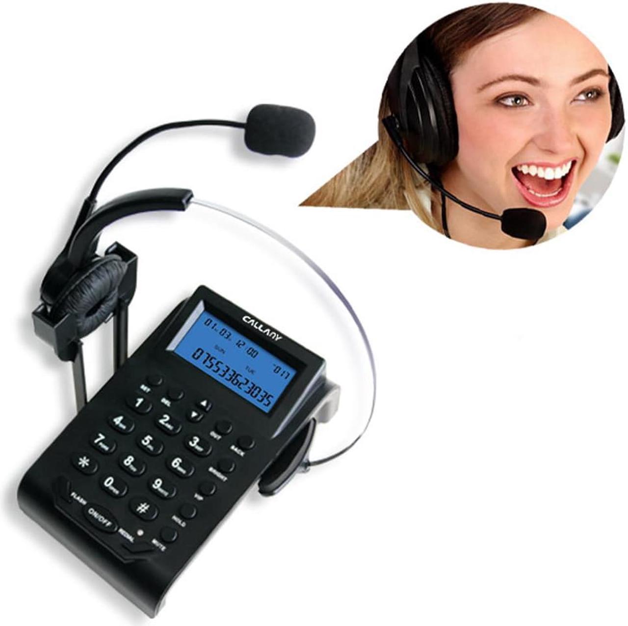 HT580 Office Call Control Business Telephone with Headset Call Center Phone