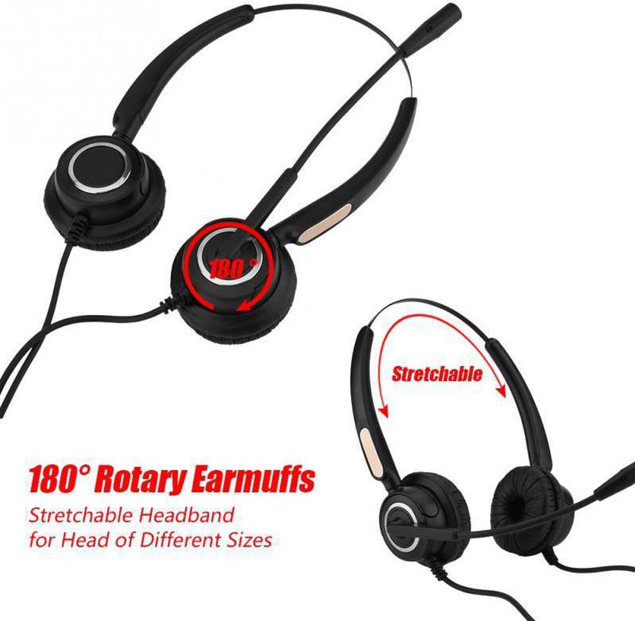 Hands- Headphones USB Plug Headset call center computer customer service headset for PC Telephone Laptop Skype Chat