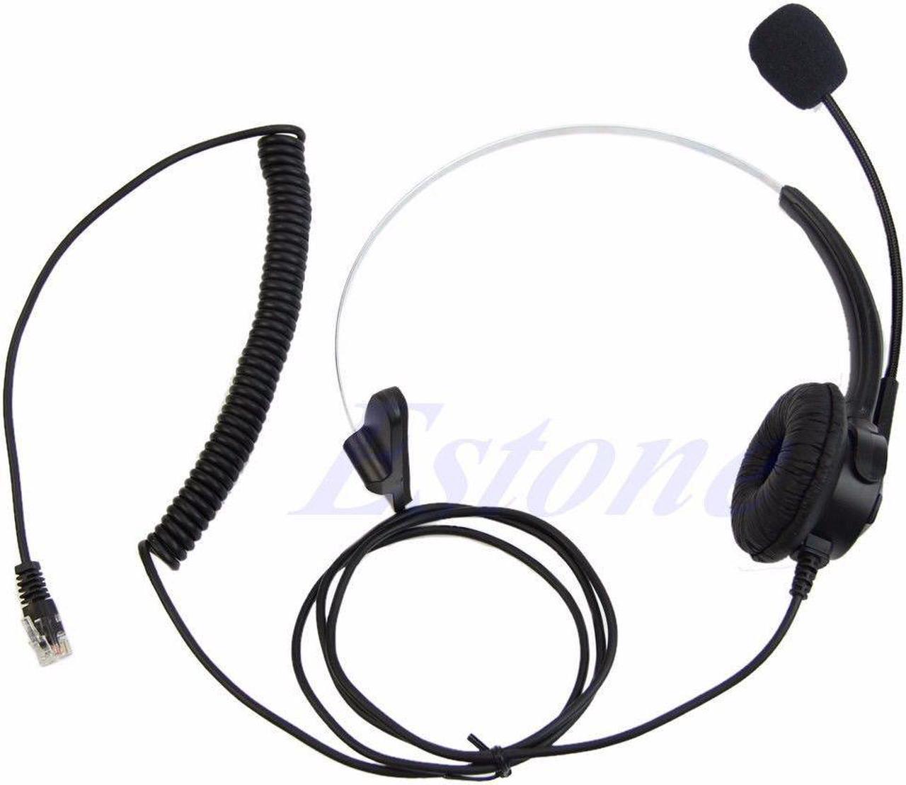 Call Center Corded Operator Telephone Headset 4-Pin RJ11 Monaural Headphone