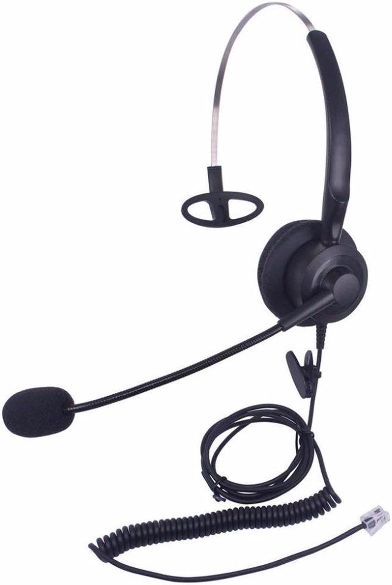 Wantek Call Center Headset Headphone with Mic for Avaya 1416 2420 5410 Aastra 6757i Mitel 5330 NEC Aspire DT300 IP Telephones