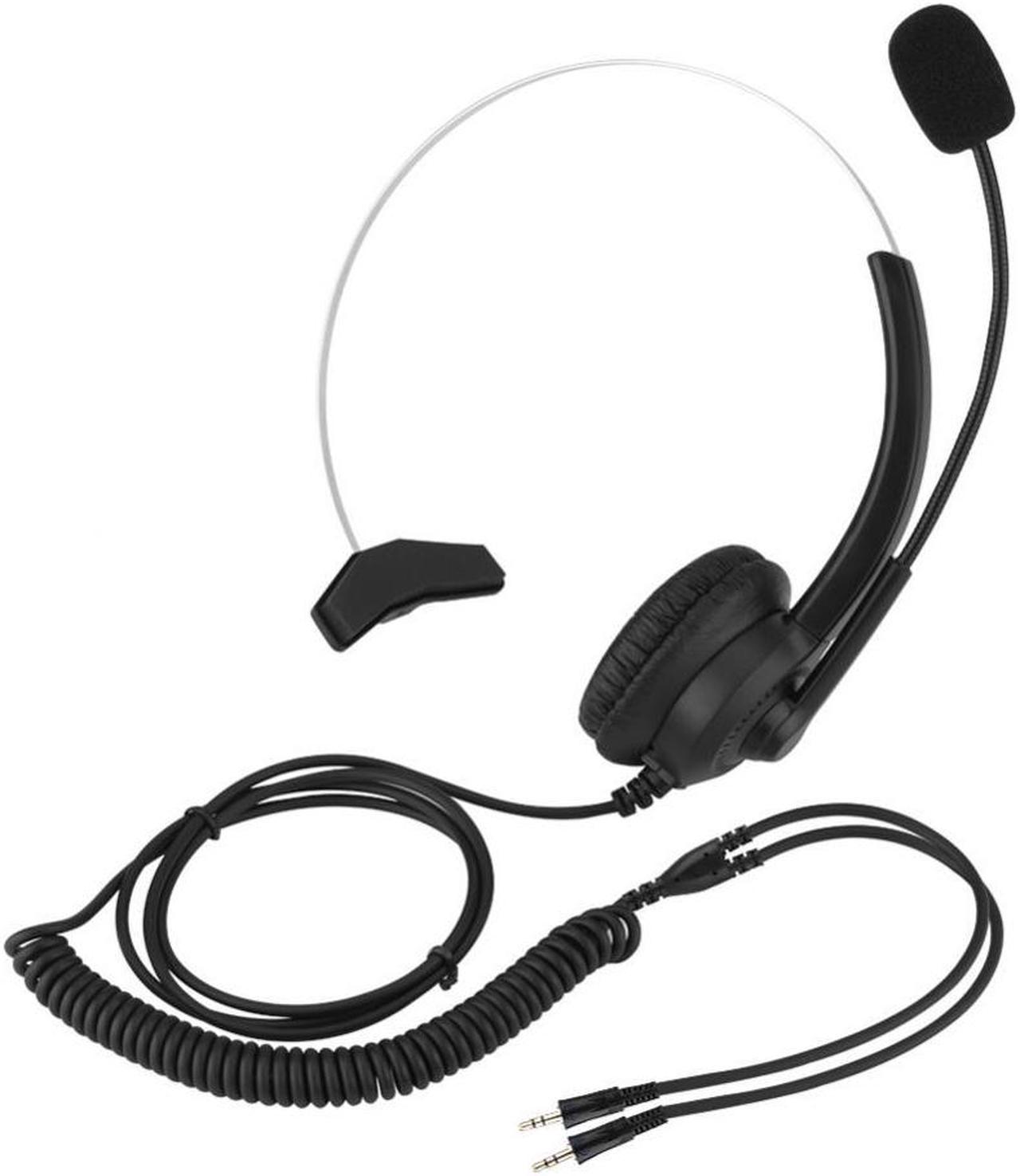 Noise Reduction Headset With Microphone Adjustable Metal Headband Telephone Headphone for Office Call Center Customer Service