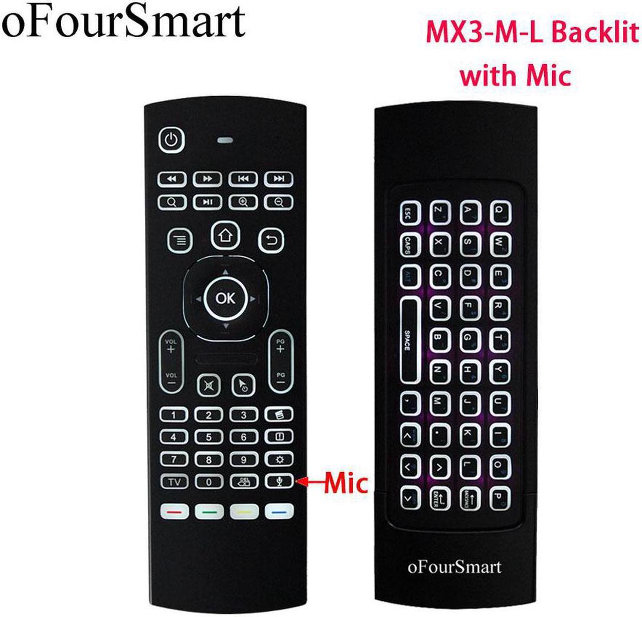 MX3-M-L Portable 2.4G Fly Air Mouse Backlight with Voice Wireless Keyboard Controller Air Mouse for Smart TV box Projector HTPC