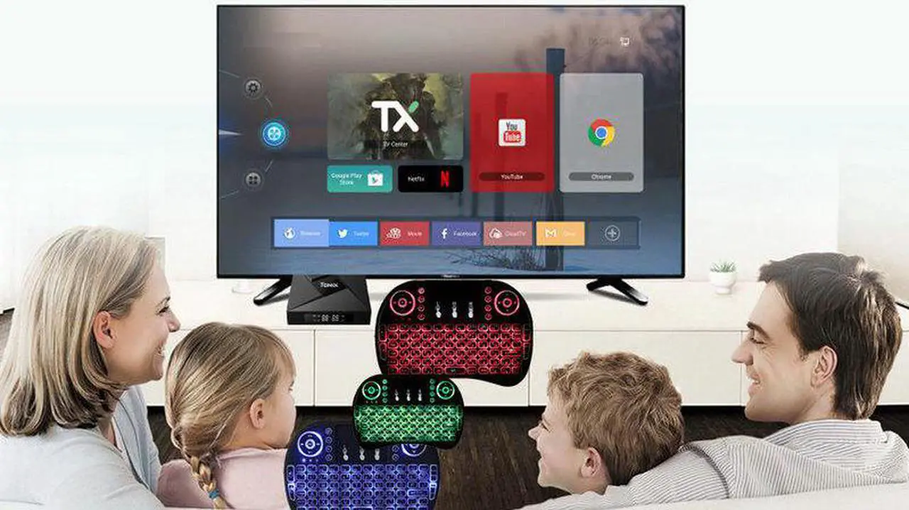 Alt view image 4 of 6 - Tikigogo Russian English Spanish Backlit i8 Backlight Wireless mini keyboard air mouse remote control for Android Smart TV Box