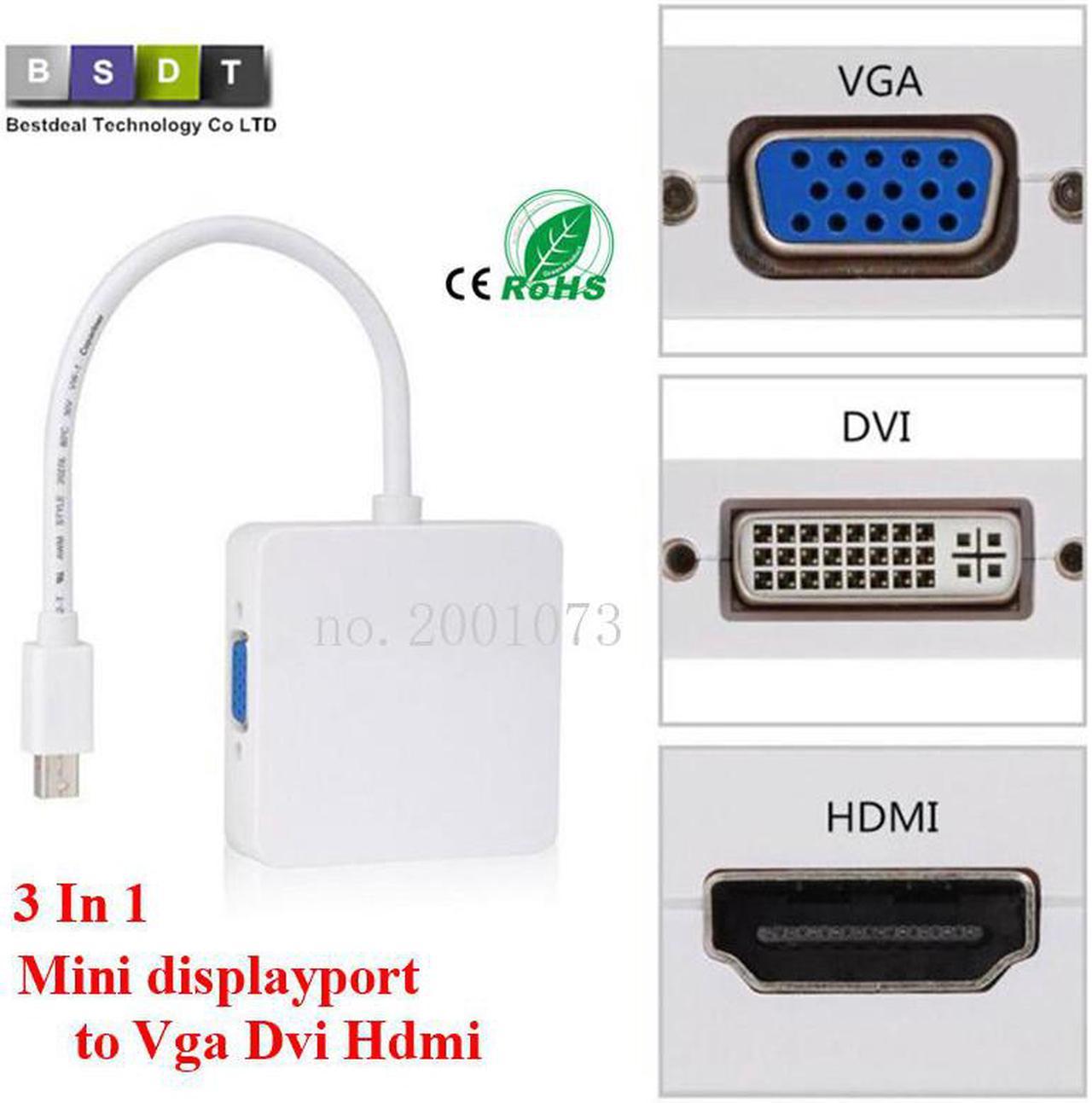 3 In 1 Mini displayport DP Thunderbolt to DVI VGA HDMI Converter Adapter cable for iMac Mac Mini Pro Air Book TO Monitor TV