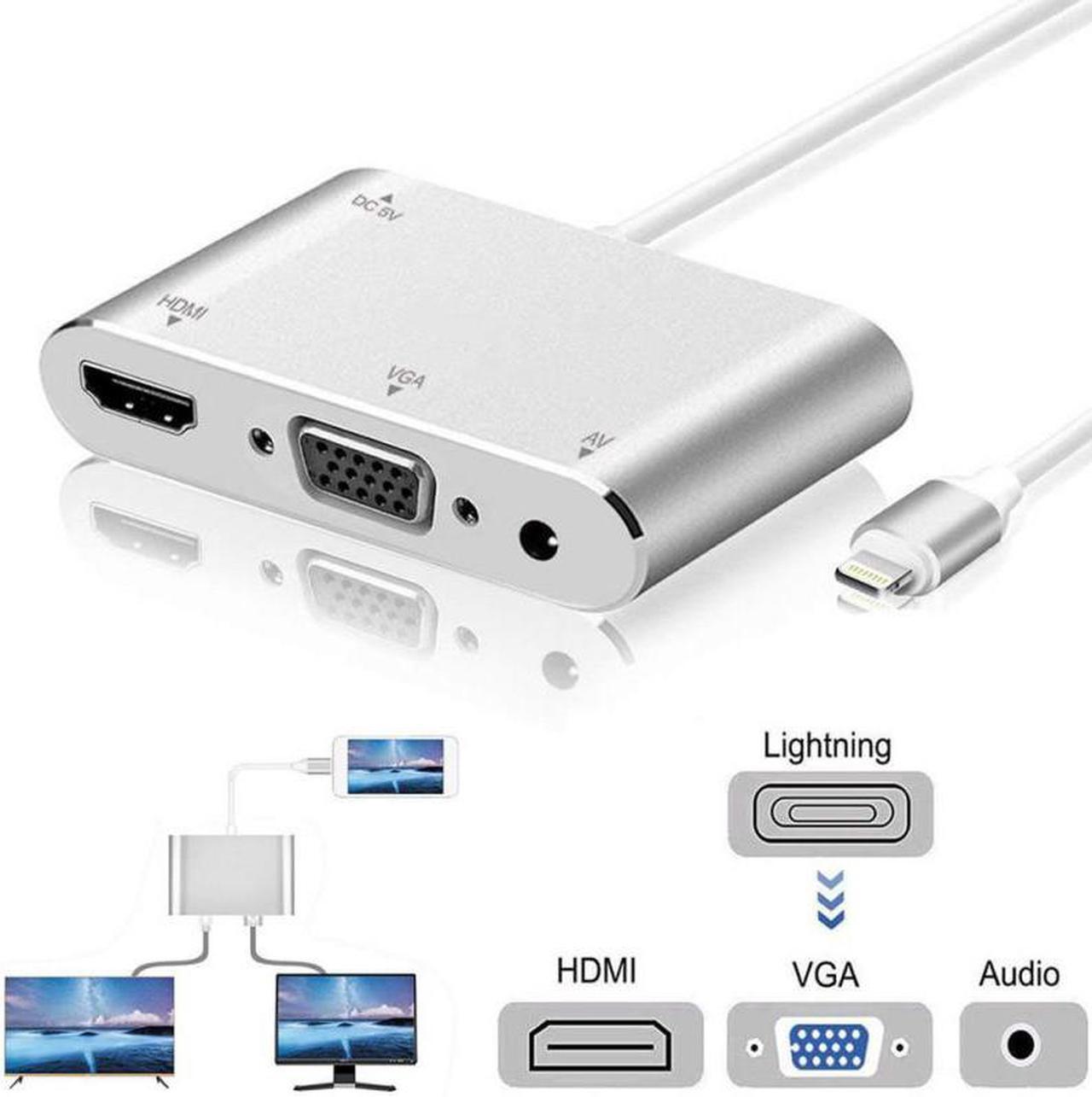 Alt view image 2 of 6 - Multifunction Converter For Lightning to HDMI VGA Jack Audio TV Adapter Cable For iPhone X iPhone 8 7 Plus 6 6S For iPad Series