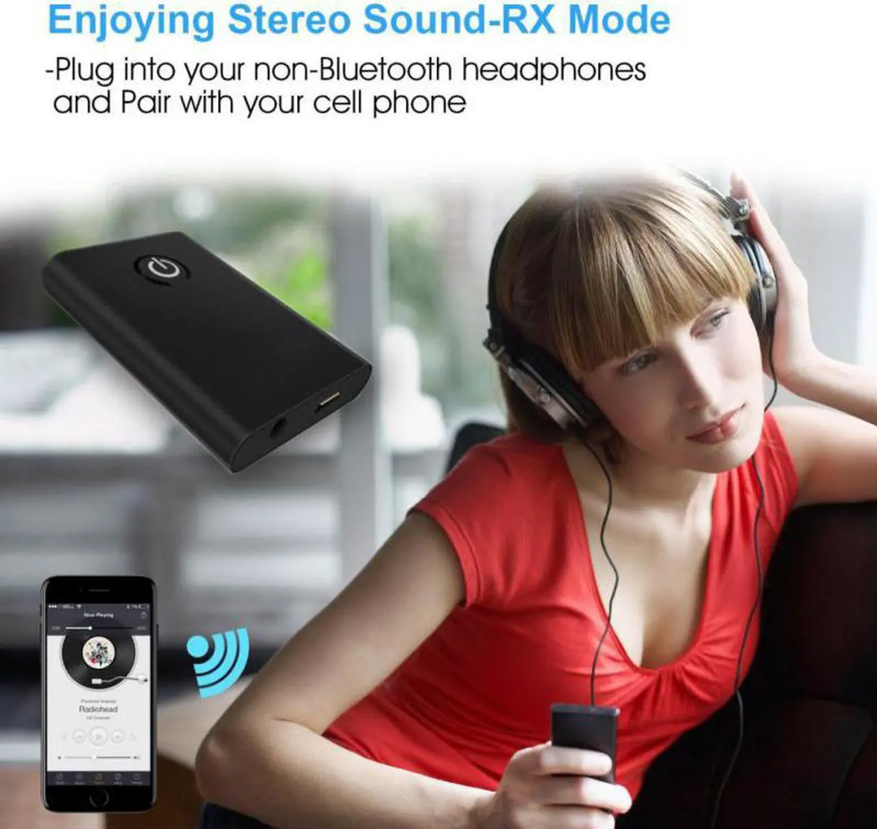 Main image of Wireless Bluetooth Headphones Audio Receiver Adapter For 3.5mm Jack Earphones Bluetooth Transmitter For Xiaomi TV Speaker