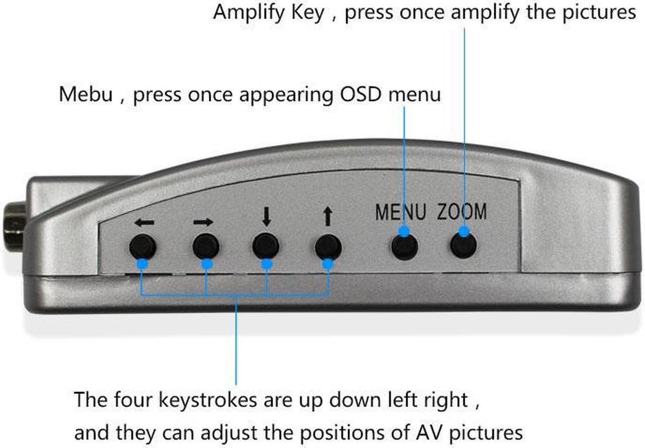 Alt view image 4 of 6 - Hot sell  Laptop PC VGA to TV AV RCA Composite video adapter converter Switch Box Support S-video RGB NTSC/PAL Computer Signal