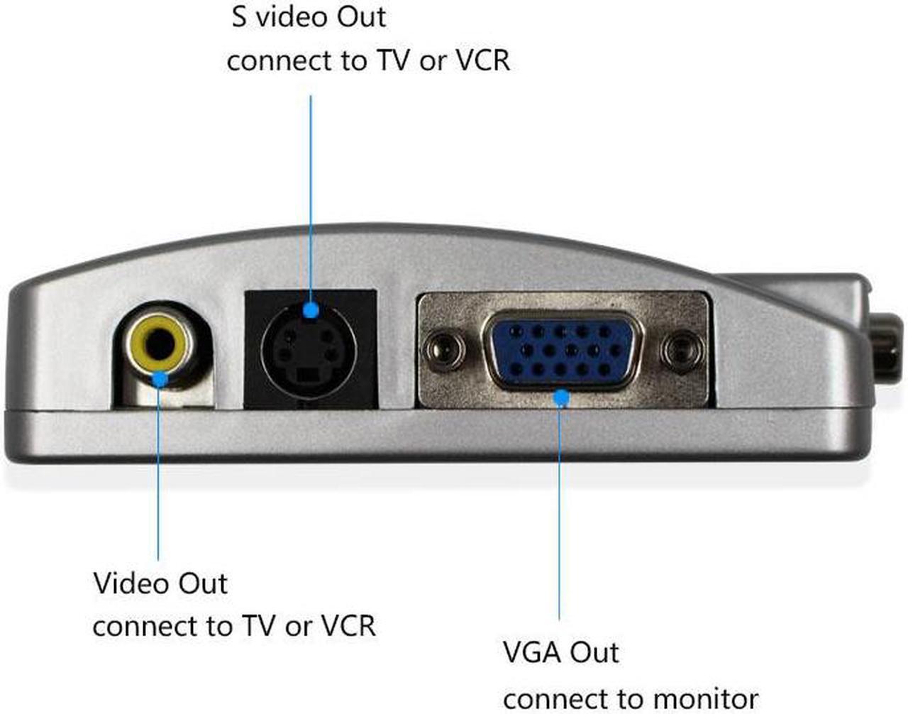 Alt view image 5 of 6 - Hot sell  Laptop PC VGA to TV AV RCA Composite video adapter converter Switch Box Support S-video RGB NTSC/PAL Computer Signal
