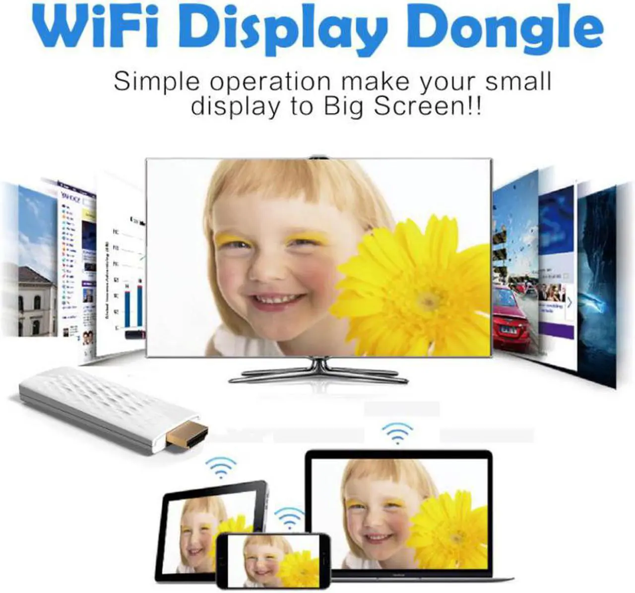 Alt view image 3 of 6 - Wireless Wifi Airplay Phone Screen to HDMI TV Stick Dongle Adapter Mirror Display for IOS Android