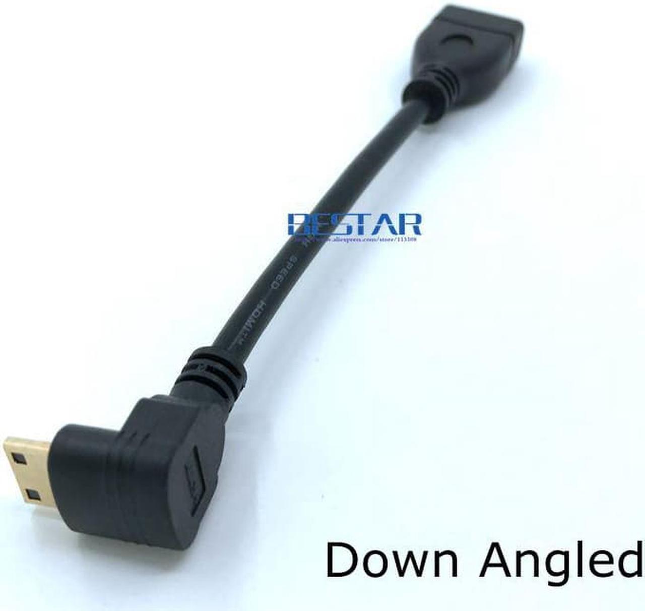 Alt view image 6 of 6 - Up Down Right Left Angled Mini HDMI to HDMI Male to Female Cable 10cm for Laptop PC HDTV Type C hdmi mini hdmi Angle adapter