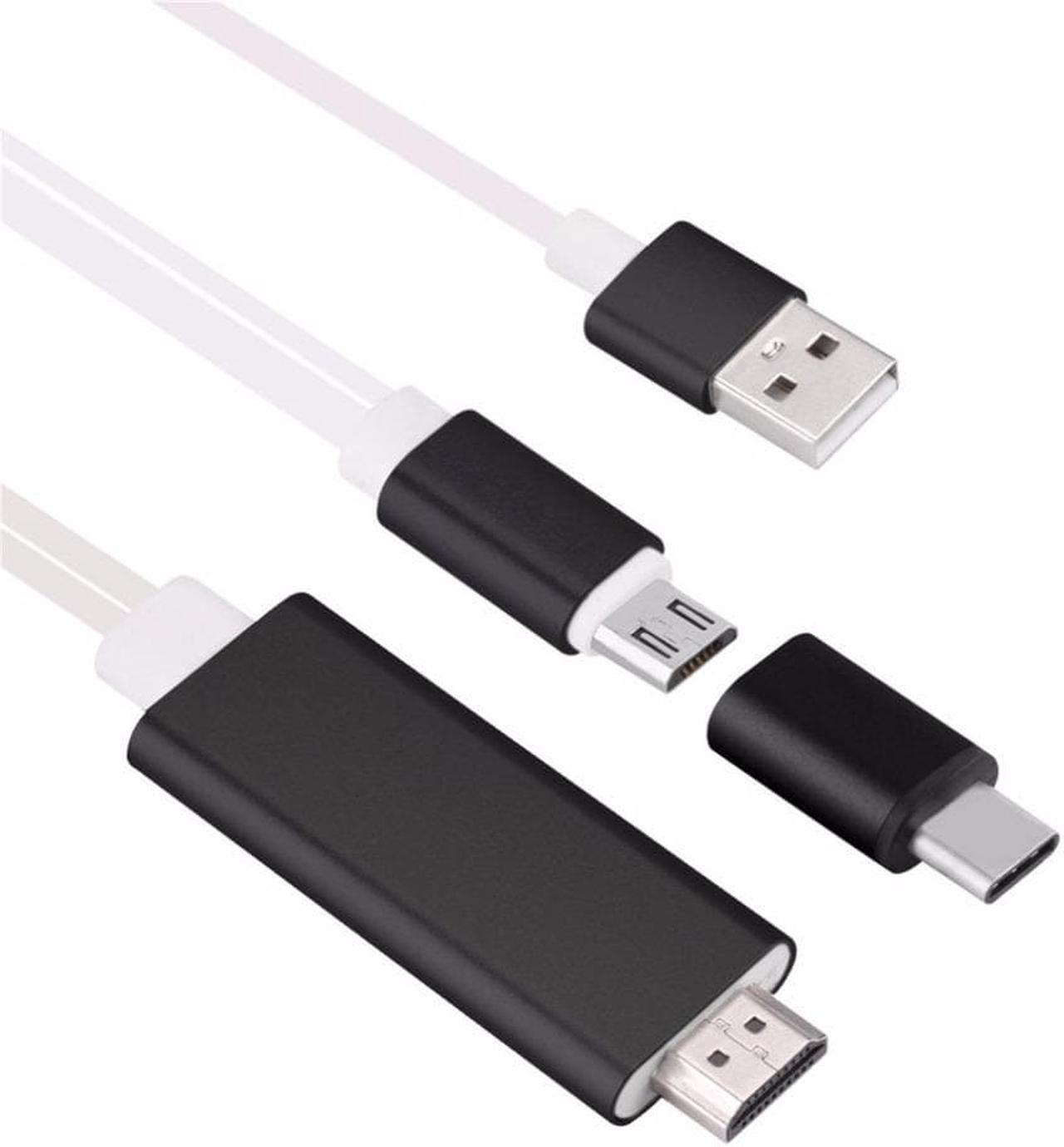 Alt view image 4 of 6 - 2 In 1 Type C and Micro USB To HDTV TV HDMI Adapter Charger Digital AV Cable with Audio USB Cable For Samsung Android iPhone