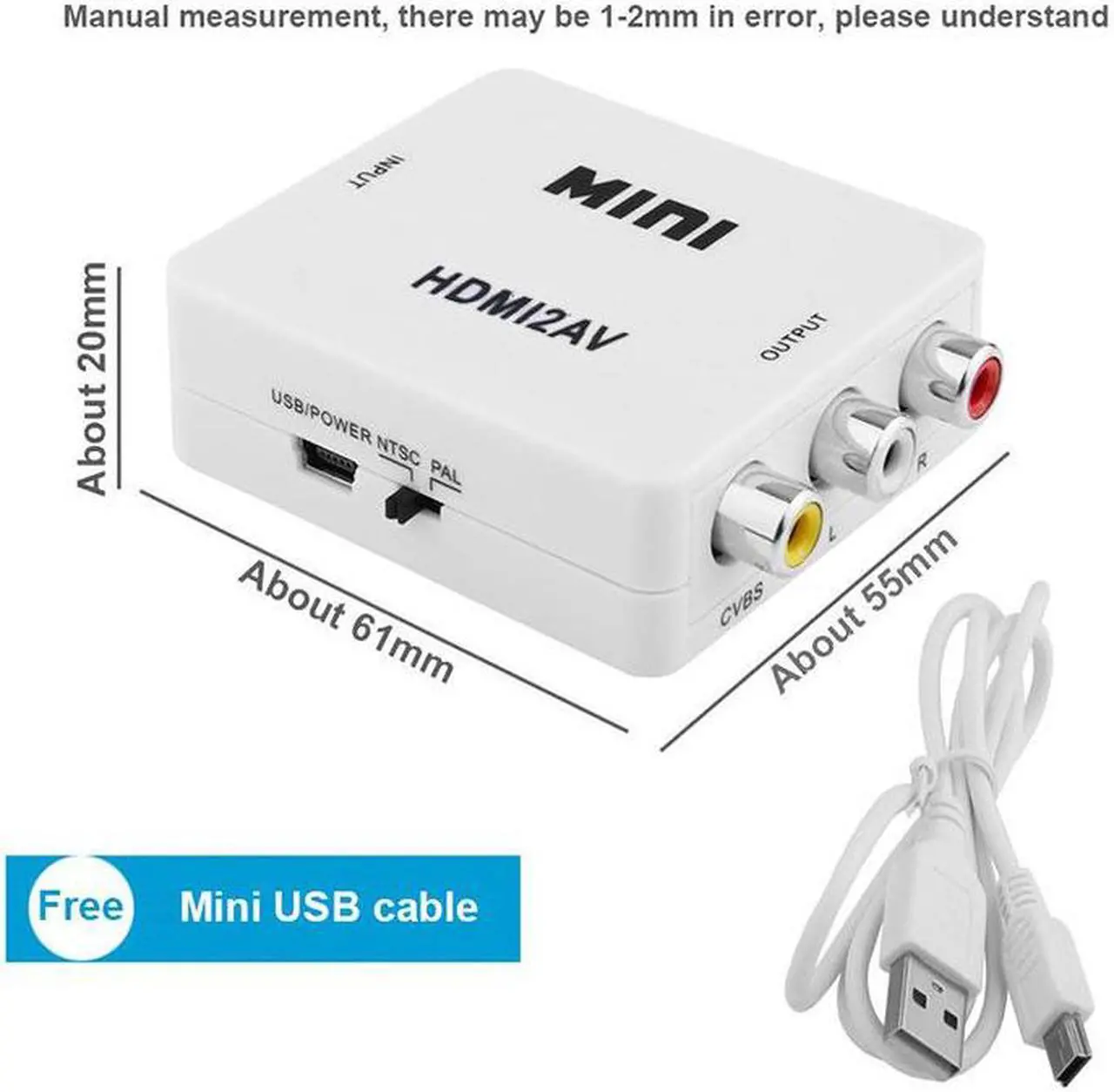 Alt view image 3 of 6 - Mini Composite 1080P HDMI to RCA Audio Video AV CVBS Adapter Converter AV/RCA to HDMI Vedio Converter Connector Adapter For TV
