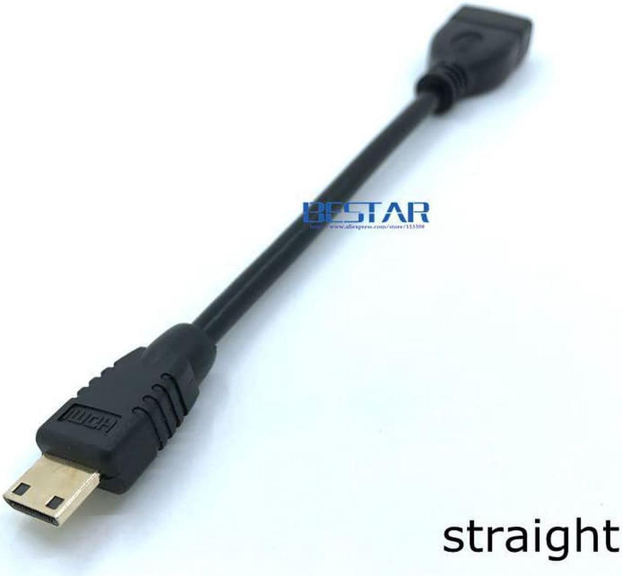 Alt view image 3 of 6 - Up Down Right Left Angled Mini HDMI to HDMI Male to Female Cable 10cm for Laptop PC HDTV Type C hdmi mini hdmi Angle adapter