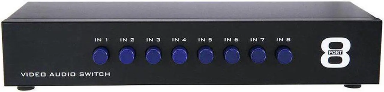 Alt view image 4 of 6 - AV Switch Box Composite Selector 8 Port RCA Audio Video 8 In 1 Out To TV Swithcer Adapter for DVD HDTV Converter