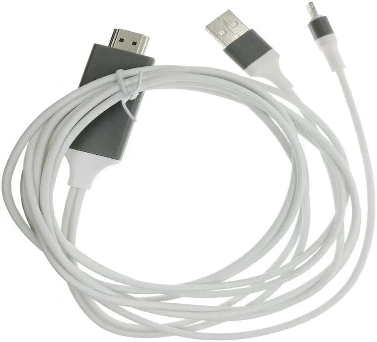 Alt view image 3 of 6 - MHL Cable for iPhone for  to Projector/TV 2M MHL To HDMI Cable 1080P HDTV Cable Adapter For iphone X