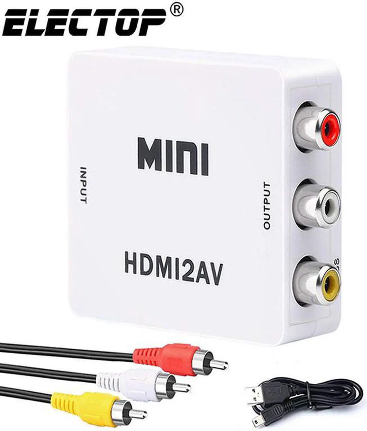 Main image of HDMI to AV Converter Adapter HDMI to 3 RCA CVBS Converter 1080P Composite Video Audio Converters Support PAL/NTSC with RCA Cable