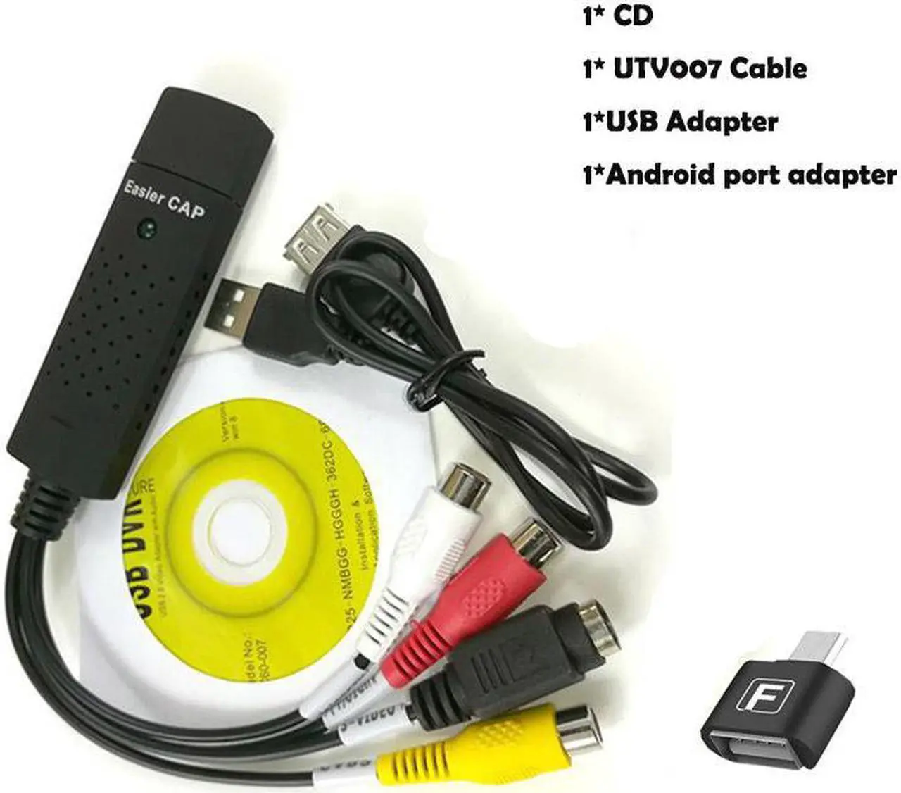 Main image of USB 2.0 Easycap Capture 4 Channel Video TV DVD VHS Audio Capture Adapter Card Easier Cap USB Video Capture Device support Win10