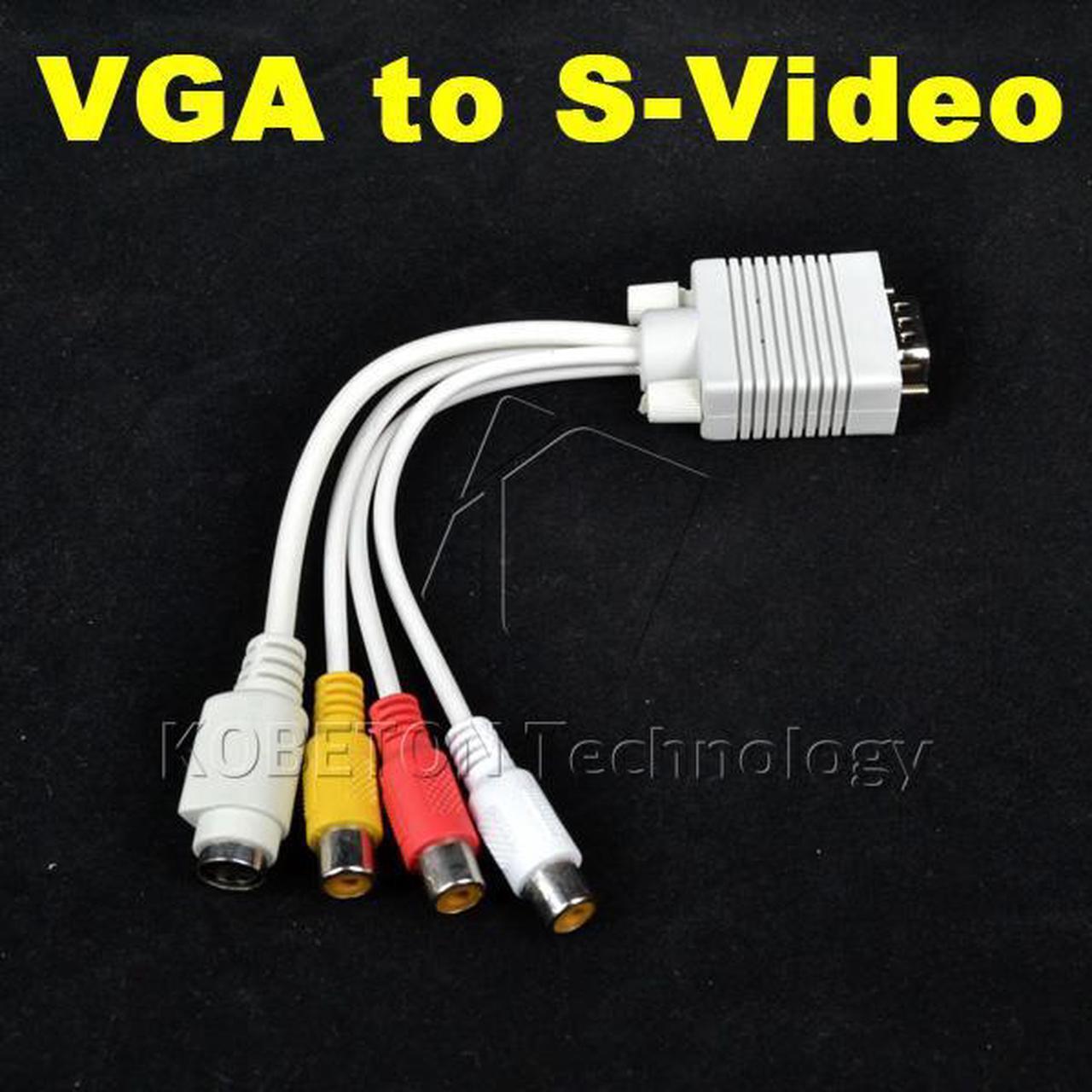 Alt view image 2 of 5 - 10pcs VGA to S Video 3 RCA Composite AV TV Out Converter Adapter S-Video Signal Cable for Laptop Tablet PC Notebook Computer