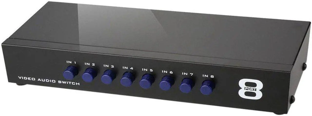 Main image of AV Switch Box Composite Selector 8 Port RCA Audio Video 8 In 1 Out To TV Swithcer Adapter for DVD HDTV Converter