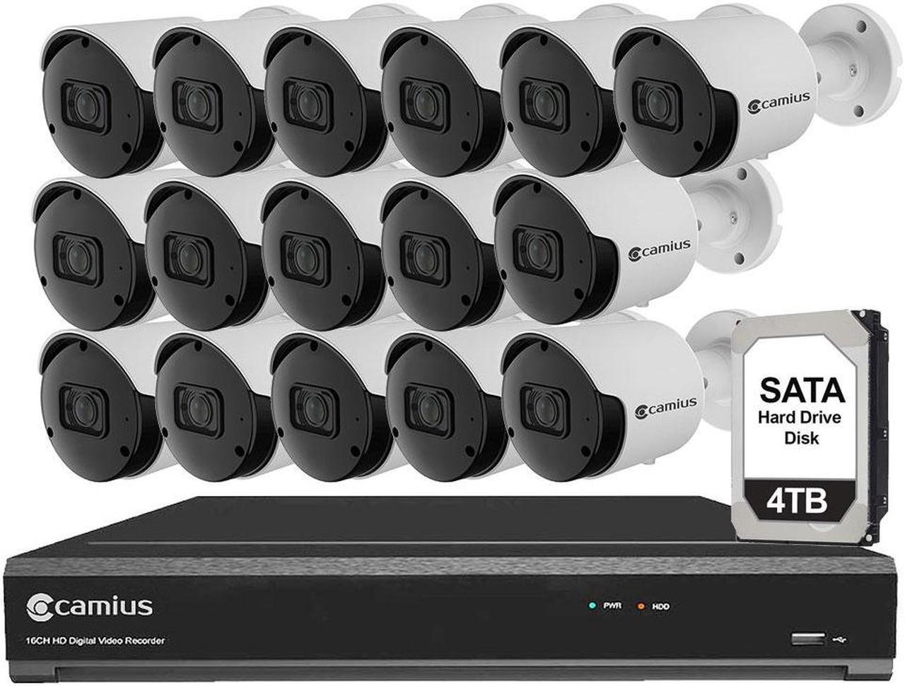 Main image of Camius 4K 16 Channel Security DVR System with 4TB Hard Drive, 16 4K Outdoor Analog Security Cameras - 91 Degree view - Smart Detection - PC/Mac/Browser/Mobile compatible - 2SATA, eSATA