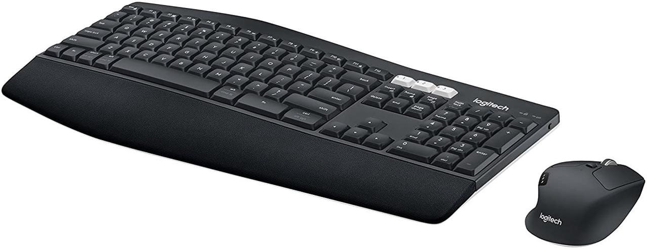 Alt view image 2 of 16 - Logitech MK850 Performance Wireless Keyboard and Mouse Combo - USB Wireless Bluetooth/RF USB Wireless Bluetooth/RF Optical - 1000 dpi - 8 Button - Scroll Wheel - AAA, AA - Compatible with Desktop ...