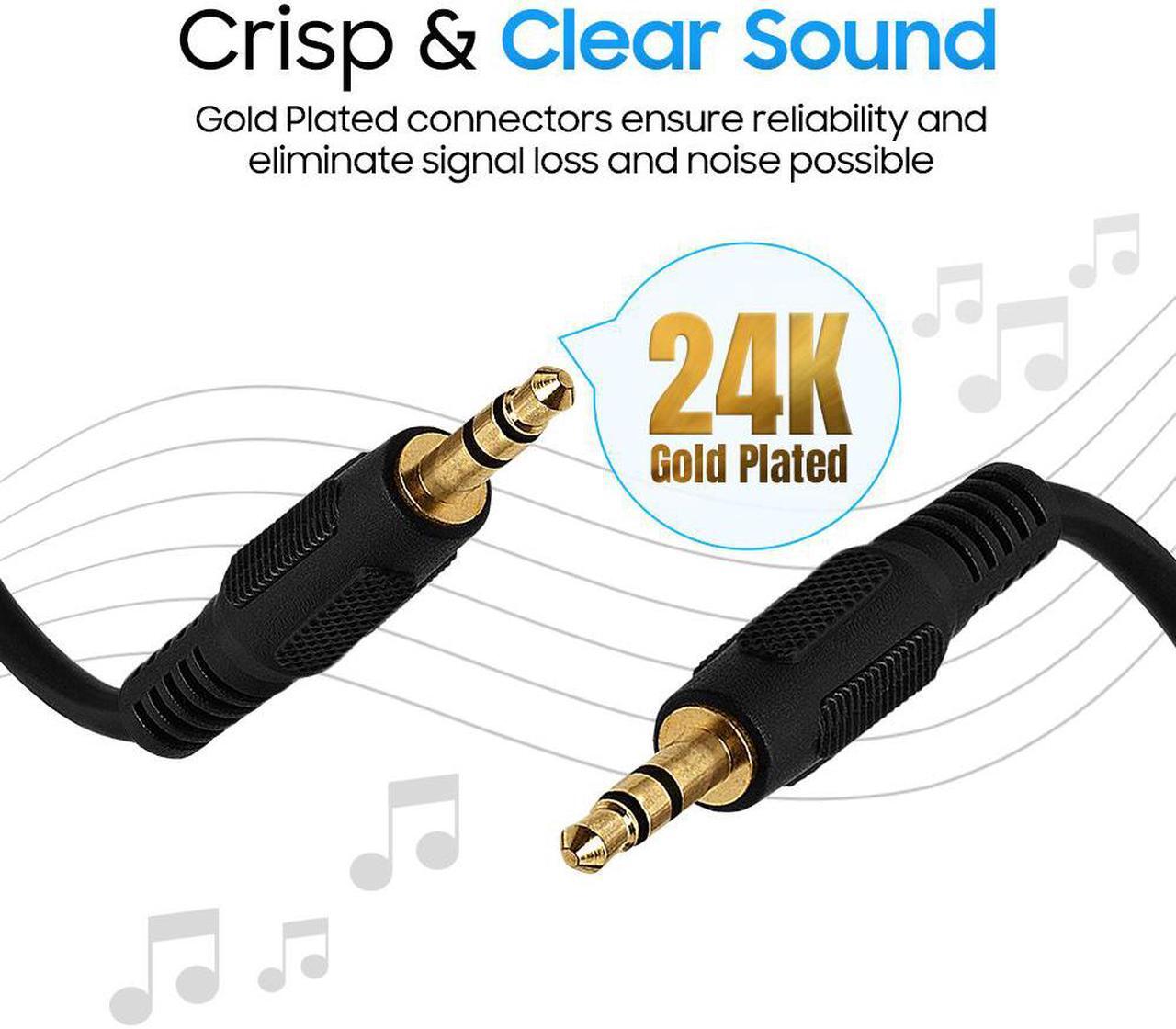Alt view image 3 of 7 - Cmple - [20 PACK] 3 FT 3.5mm Auxiliary Cable, Stereo Audio 3.5mm Male to Male Cord for Car, Phone/Tablet, TV, PC, Mac, iPod, iPad, Speakers, Headphones, Home Stereo System, Portable Speakers