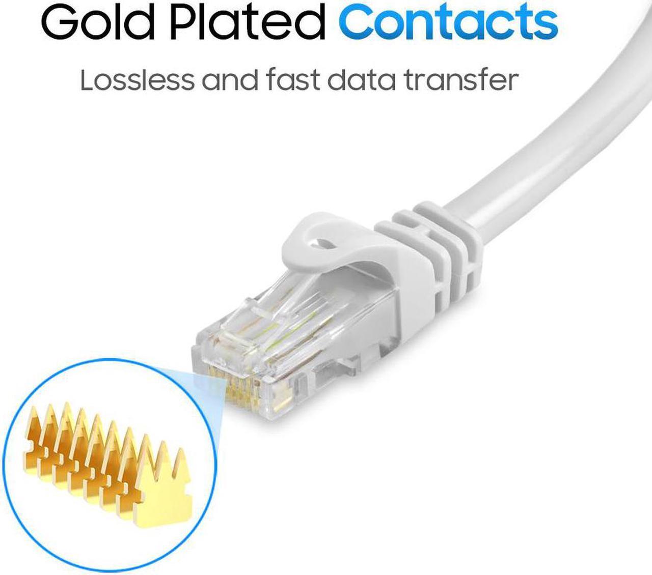 Alt view image 5 of 7 - Cmple - [5 PACK] 3 Feet Cat6 Ethernet Cable, 10 Gigabit Network Cord, Ethernet Patch Cable, Computer LAN Internet Cable with Snagless RJ45 Connectors, Modem Wire - White