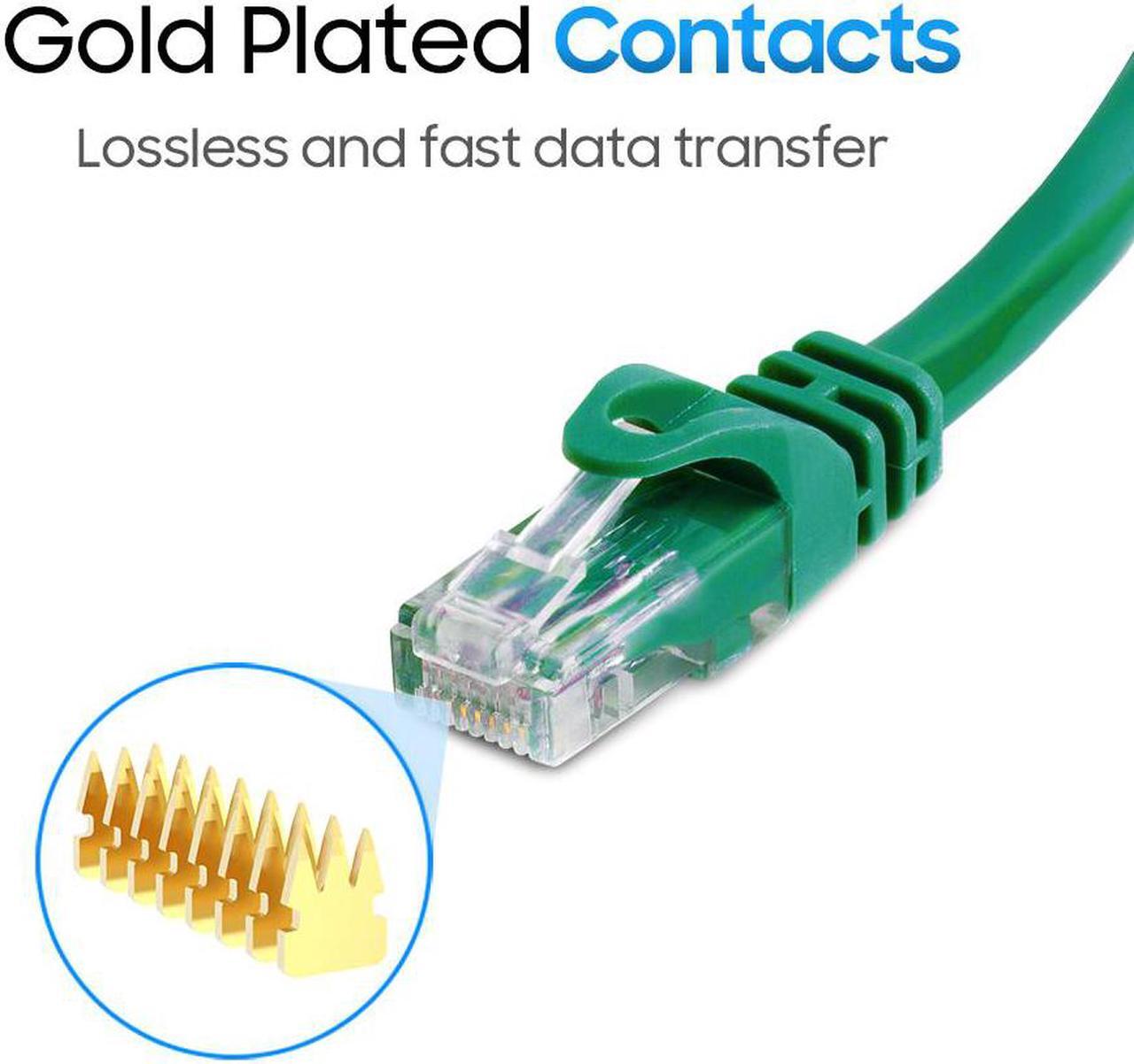 Alt view image 5 of 6 - Cmple - [20 PACK] 15 Feet Cat6 Ethernet Cable, Network Patch Cord, 550 MHz 10 Gbps Cat6 Internet Wire, Computer LAN Cable with RJ-45 Connectors - Green