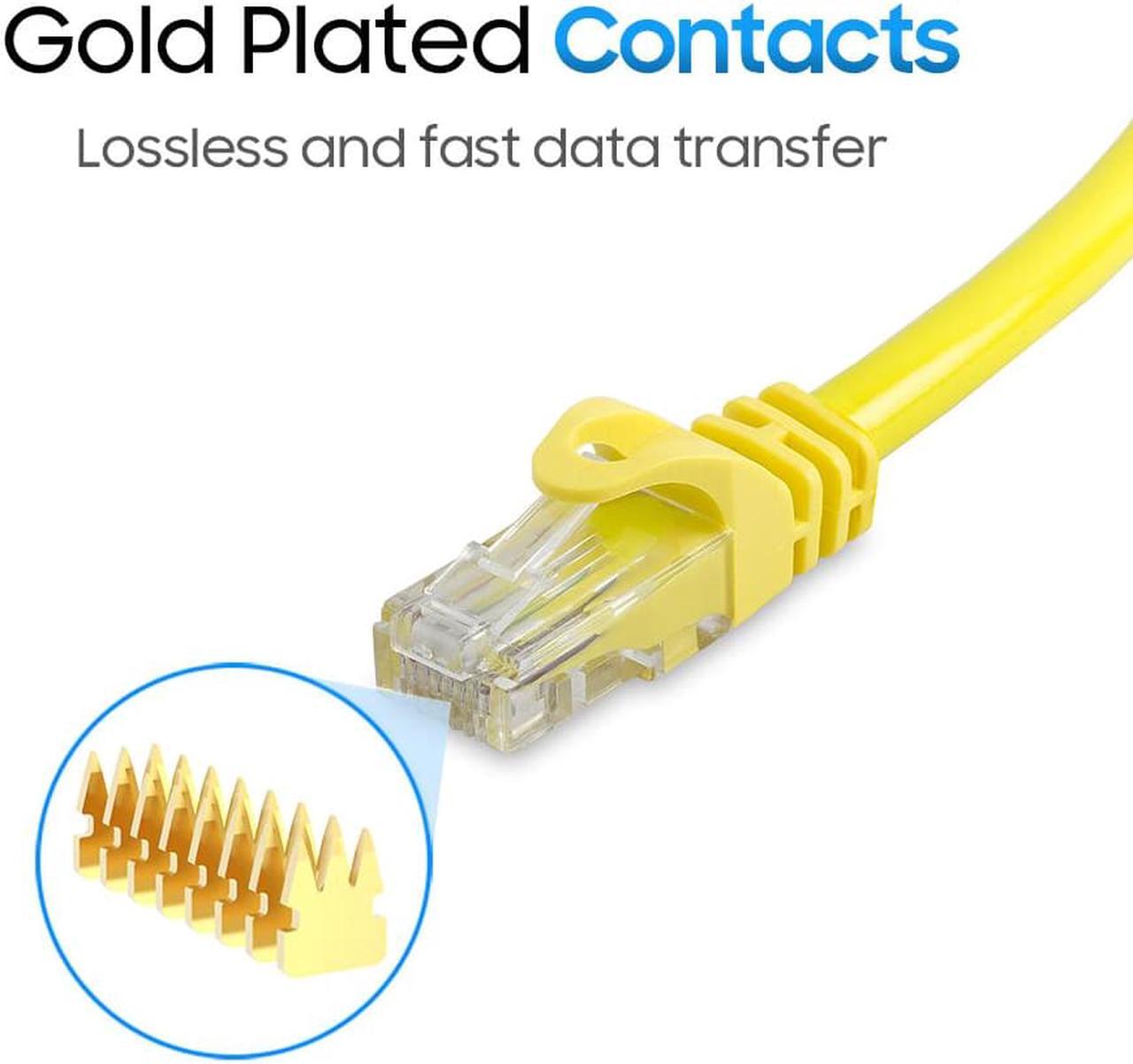 Alt view image 5 of 6 - Cmple - [20 PACK] 15 Feet Cat6 Ethernet Cable, Network Patch Cord, 550 MHz 10 Gbps Cat6 Internet Wire, Computer LAN Cable with RJ-45 Connectors - Yellow