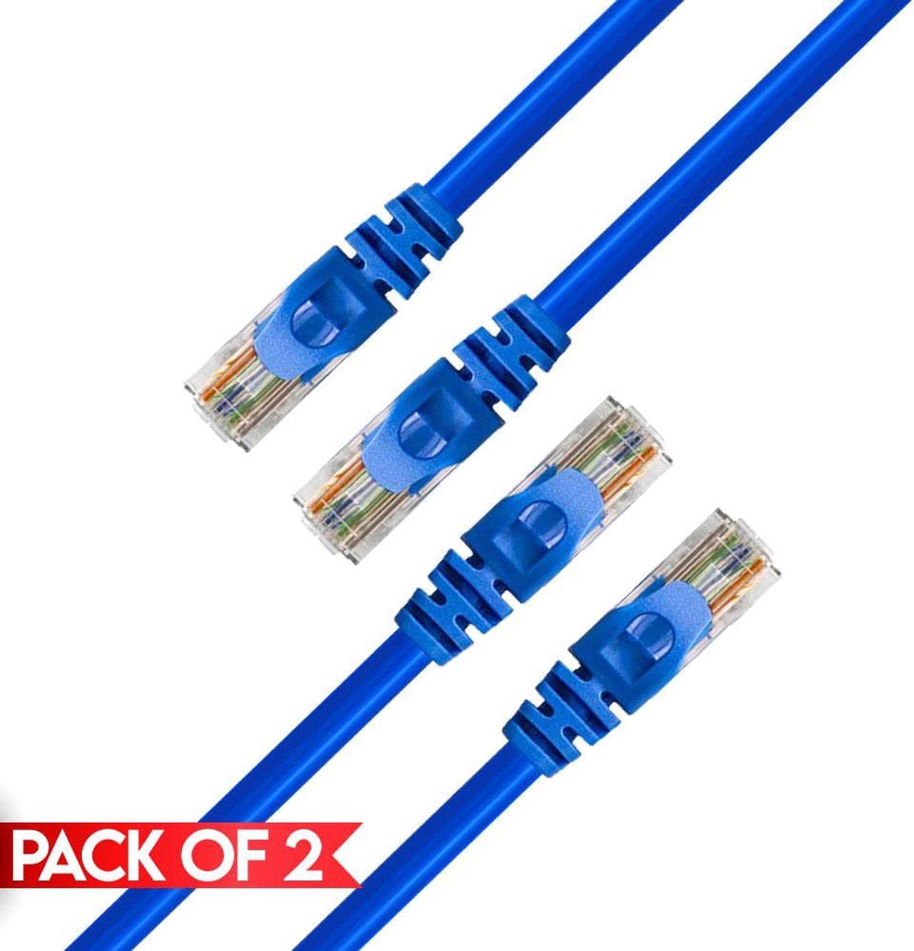 Main image of Cmple - [2 PACK] 1.5 Feet Cat6 Ethernet Patch Cable, 10Gbps Cat6 Network Cord with Snagless RJ45 Connectors, 10 Gigabit Computer Internet LAN Cable - Blue