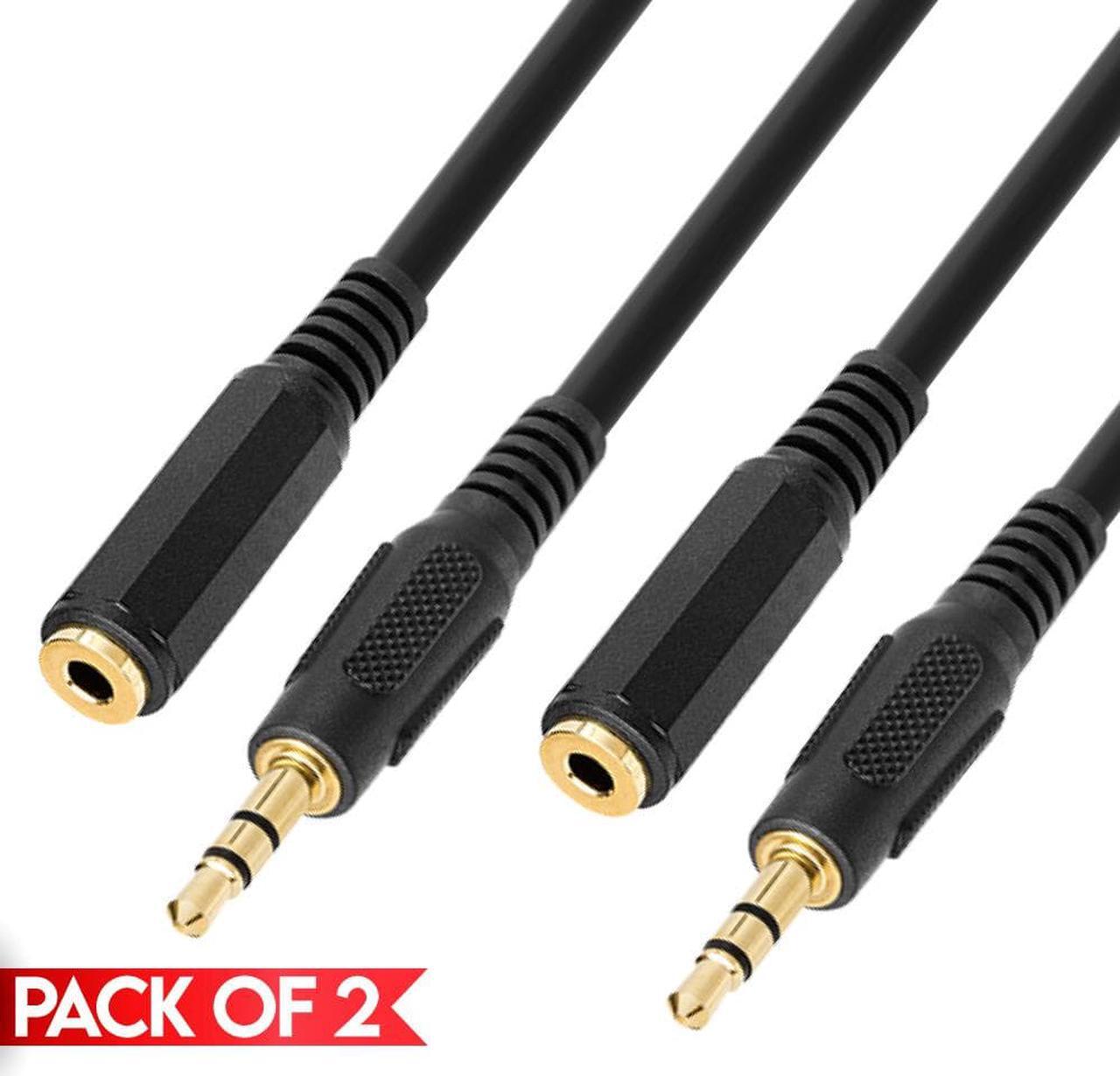 Main image of Cmple - [2 PACK] 3 Feet AUX Extension Cord, Headphone Cable Extender, 3.5mm Male to Female Stereo Audio Cord for PC, Mac, TV, TV-Box, Media Player, Game Console, Speakers, Headsets
