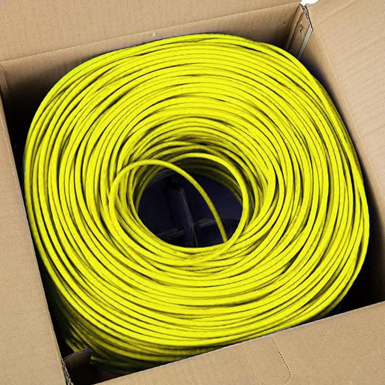 Alt view image 5 of 6 - Cmple - Cat6 Cable 1000ft Bulk Lan Ethernet Cat 6 Wire Network UTP 23AWG CMR Riser 10 Gbps 550 MHz Pull Box 1000 Feet, Yellow