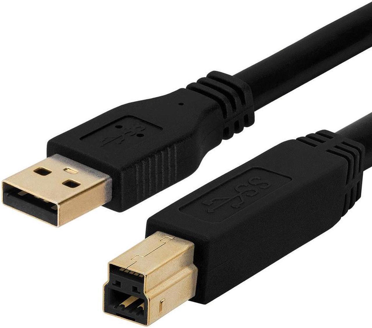 Main image of Cmple - USB 3.0 Cable 3ft Male to Male USB Printer Cable USB A to B Cable Computer Cord for Hard Disk Drive, Printer, Scanner, USB Hub, Docking Station - Black