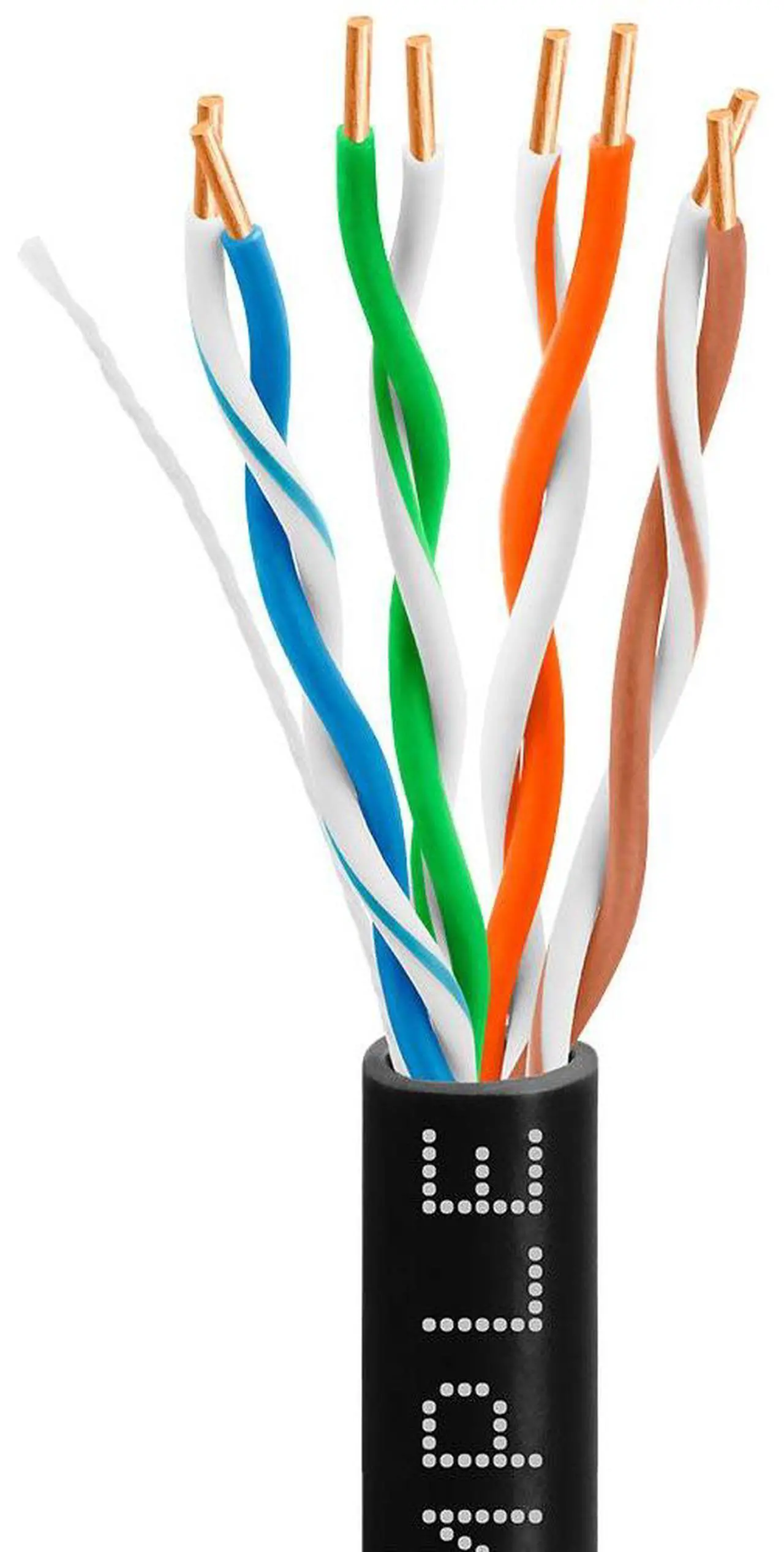 Alt view image 2 of 6 - Cmple - Cat5e Plenum Cable 1000ft, CMP, Black 350MHz Gigabit Ethernet Solid Network Internet Bulk UTP