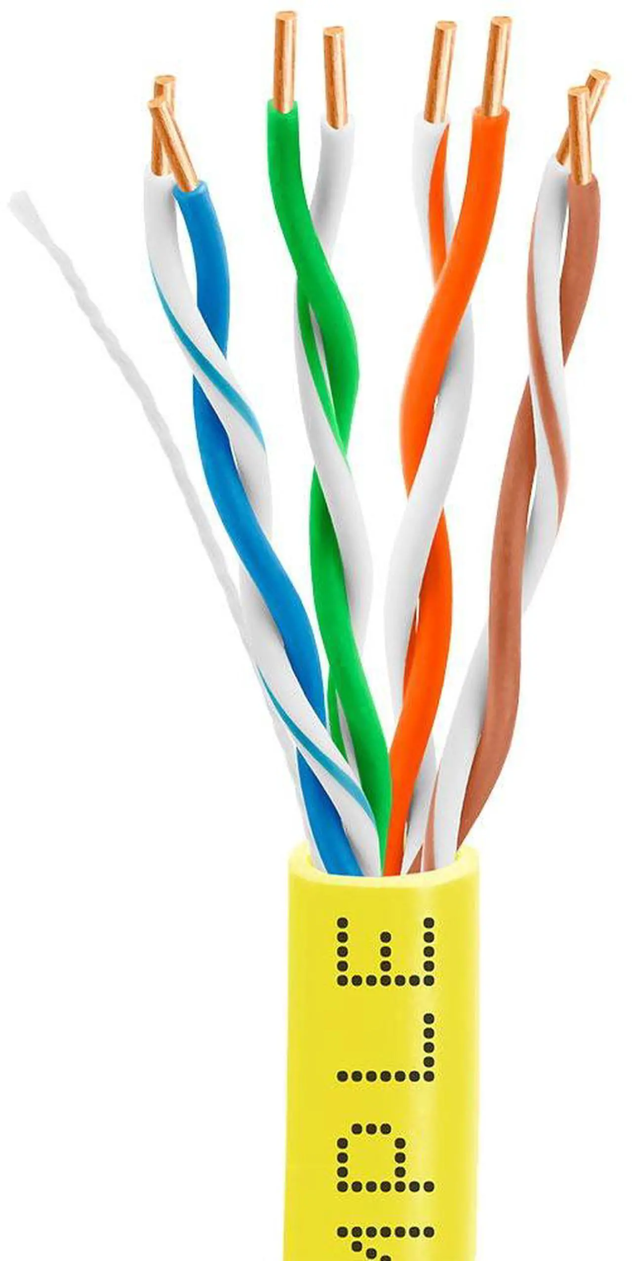 Alt view image 2 of 6 - Cmple - Cat5e Plenum Cable 1000ft, CMP, Yellow 350MHz Gigabit Ethernet Solid Network Internet Bulk UTP