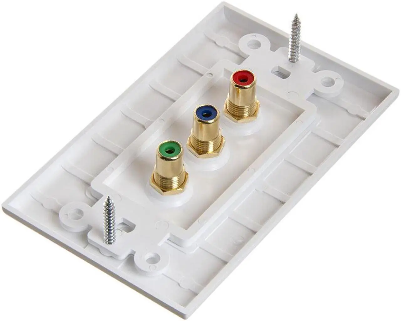 Alt view image 2 of 3 - Cmple - RCA Wall Plate - Component Video 3-RCA Gold Plated Connector
