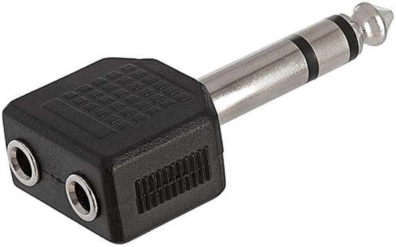 Alt view image 2 of 2 - Cmple - 6.35mm Stereo Plug to 2x3.5mm Stereo Jack Adapter