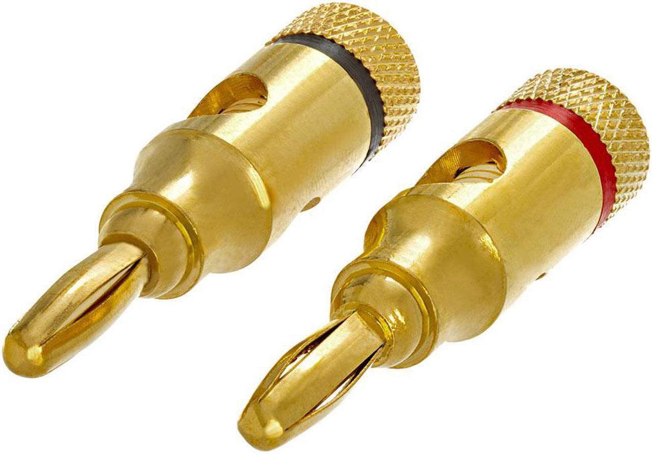 Main image of Cmple - 1 PAIR OF High-Quality Copper Speaker Banana Plugs - Open Screw Type
