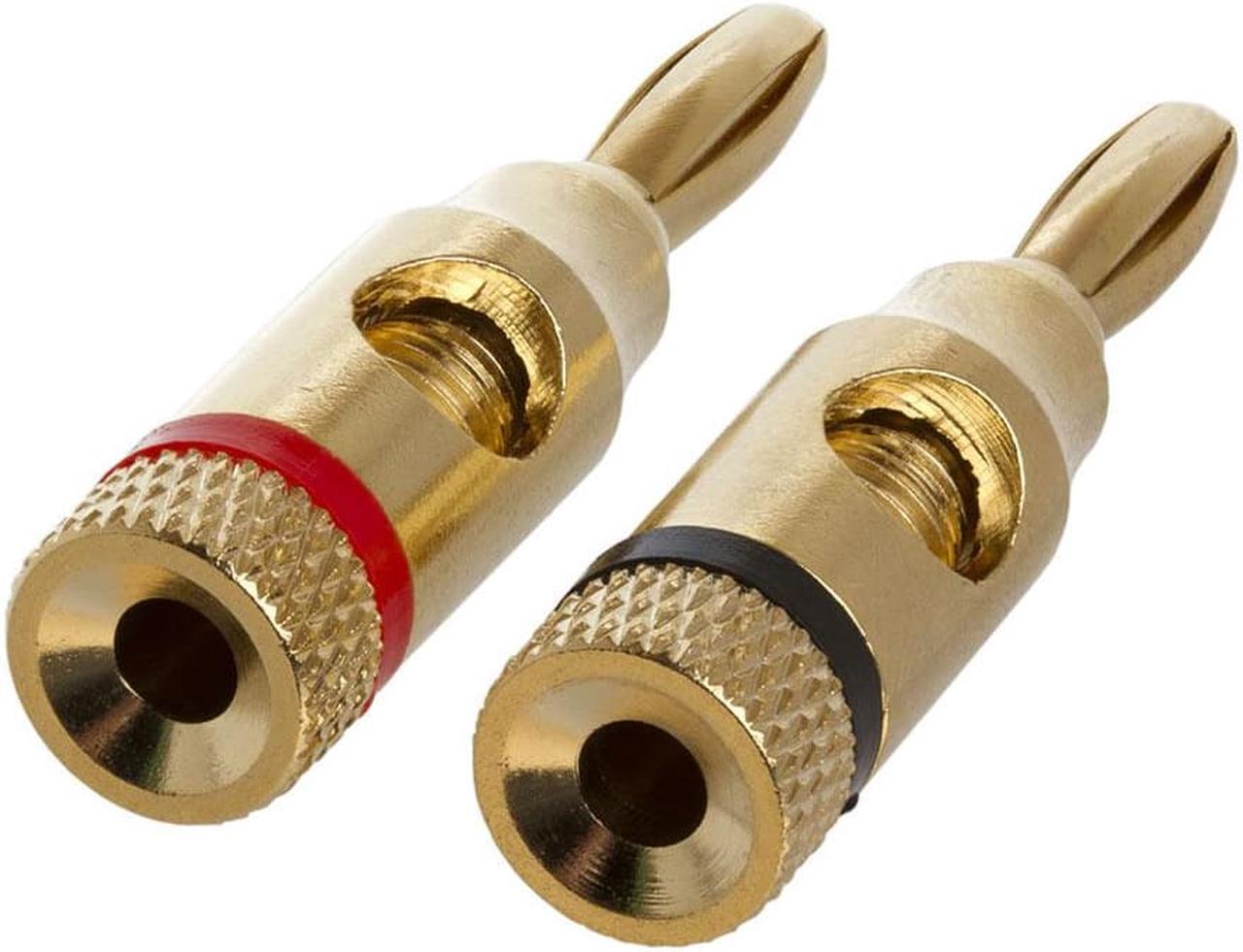 Alt view image 2 of 6 - Cmple - 1 PAIR OF High-Quality Copper Speaker Banana Plugs - Open Screw Type