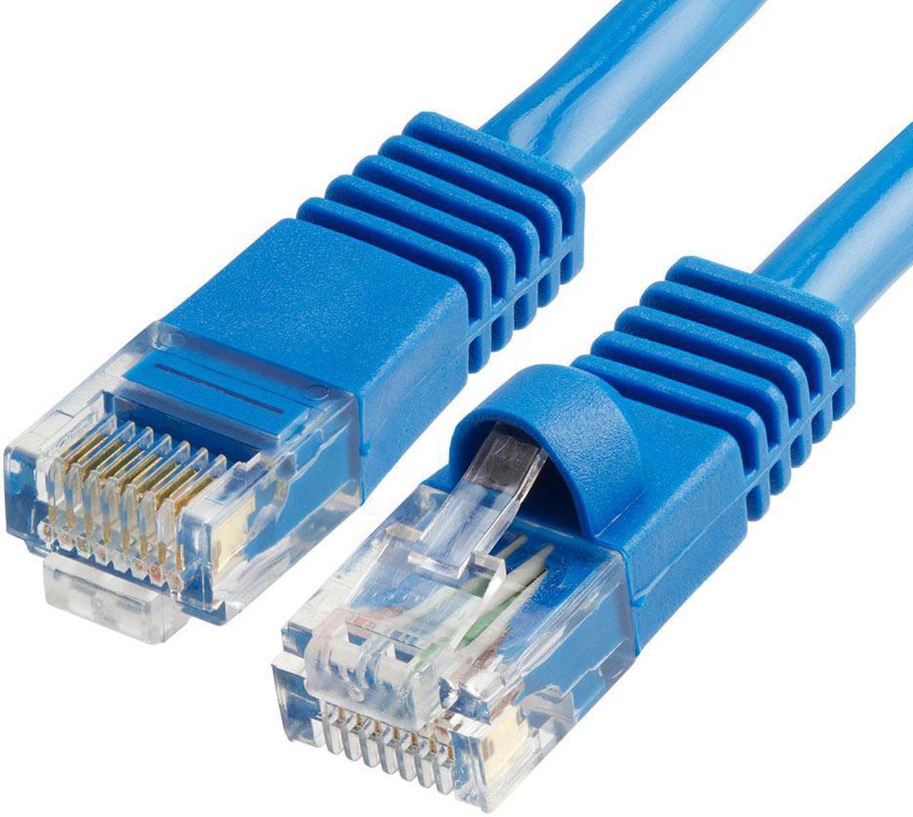 Cmple Cat5e Network Ethernet Cable - Computer LAN Cable 1Gbps - 350 MHz, Gold Plated RJ45 Connectors - 15 Feet Blue