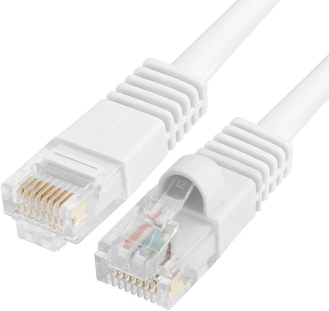 Main image of Cmple Cat5e Network Ethernet Cable - Computer LAN Cable 1Gbps - 350 MHz, Gold Plated RJ45 Connectors - 15 Feet White
