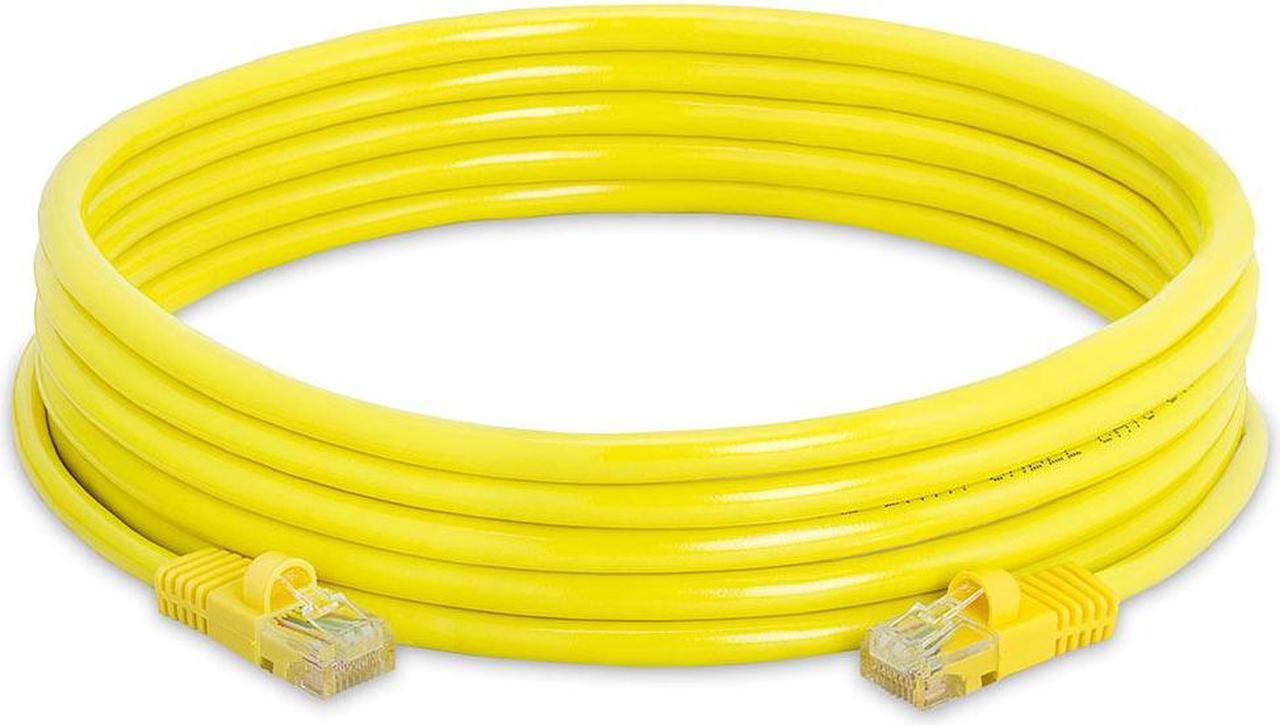 Alt view image 2 of 7 - Cmple Cat5e Network Ethernet Cable - Computer LAN Cable 1Gbps - 350 MHz, Gold Plated RJ45 Connectors - 15 Feet Yellow