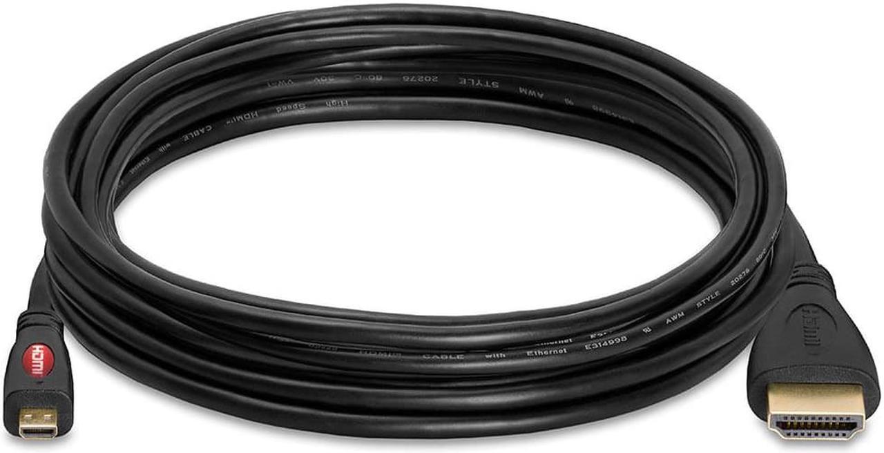Alt view image 2 of 7 - Cmple - [2 PACK] 10 Feet Micro HDMI Cord, Micro HDMI Male to HDMI Male Cable Adapter, Supports 3D 4K 60Hz 1080P Ethernet, for Digital Camera, Raspberry Pi, Notebook, TV, Monitor, Projector