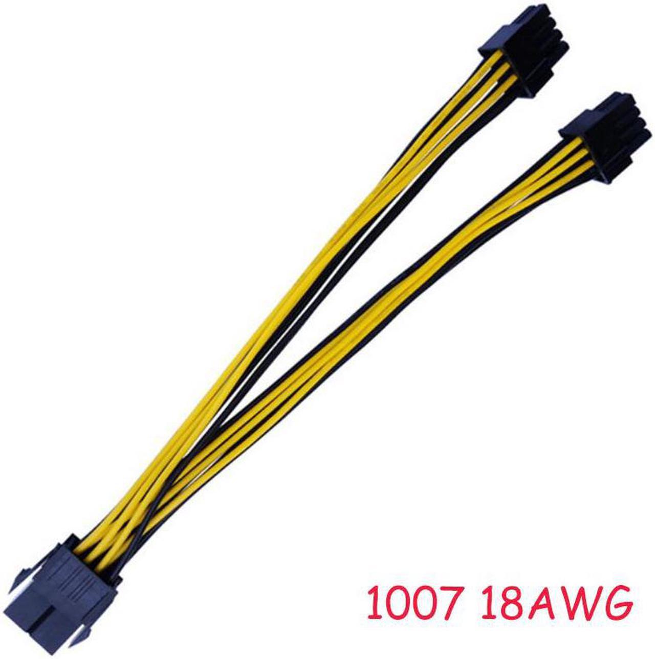 1Pcs 8 Pin PCI Express To Dual PCIE 8 (6+2) Pin Power Cable 22cm Motherboard Graphics Card PCI-E GPU Power Data Cable Splitter