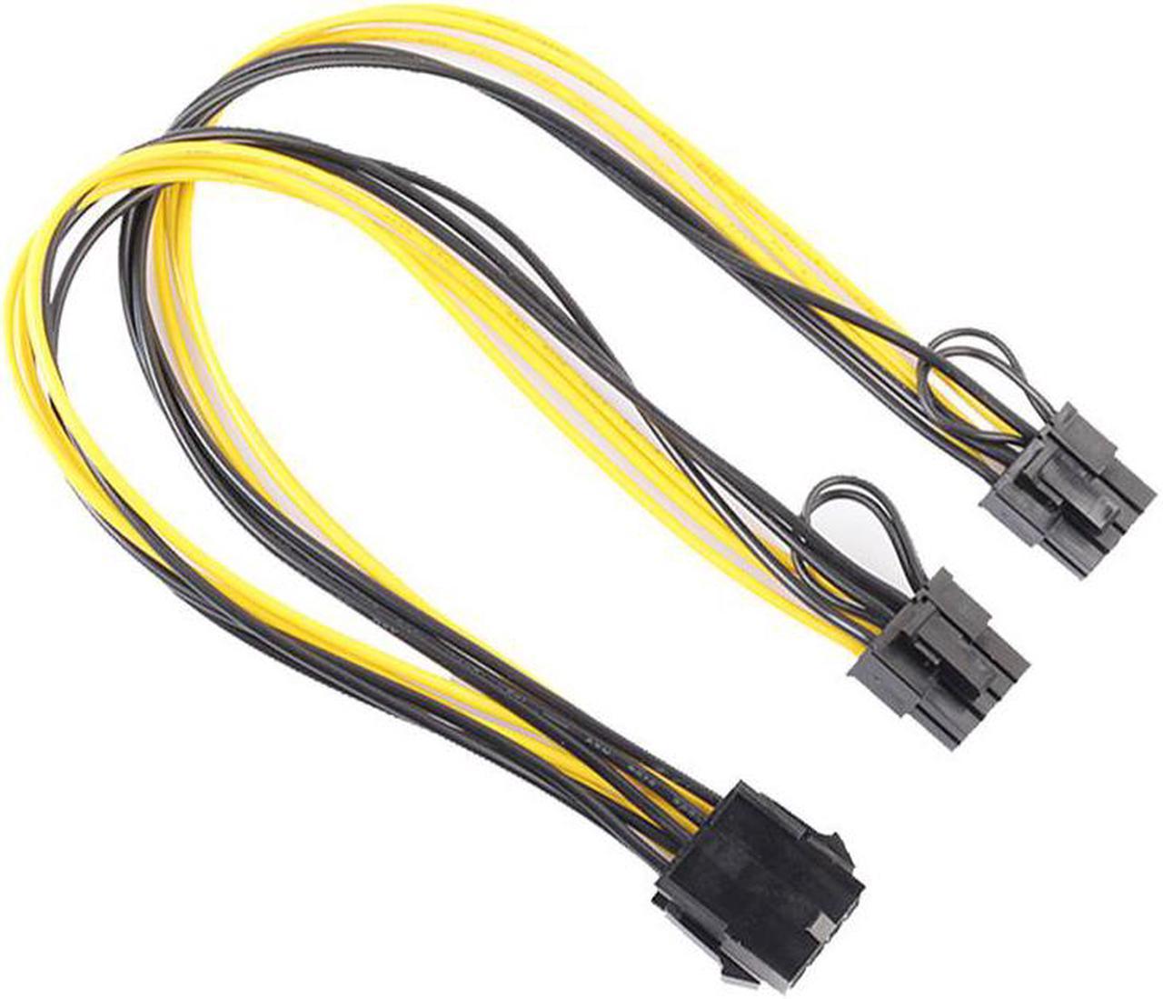 PCI-E 6 Pin to Dual 8(6+2) Pin Graphic Video Card GPU Supply Splitter Adapter Power Cable 20cm