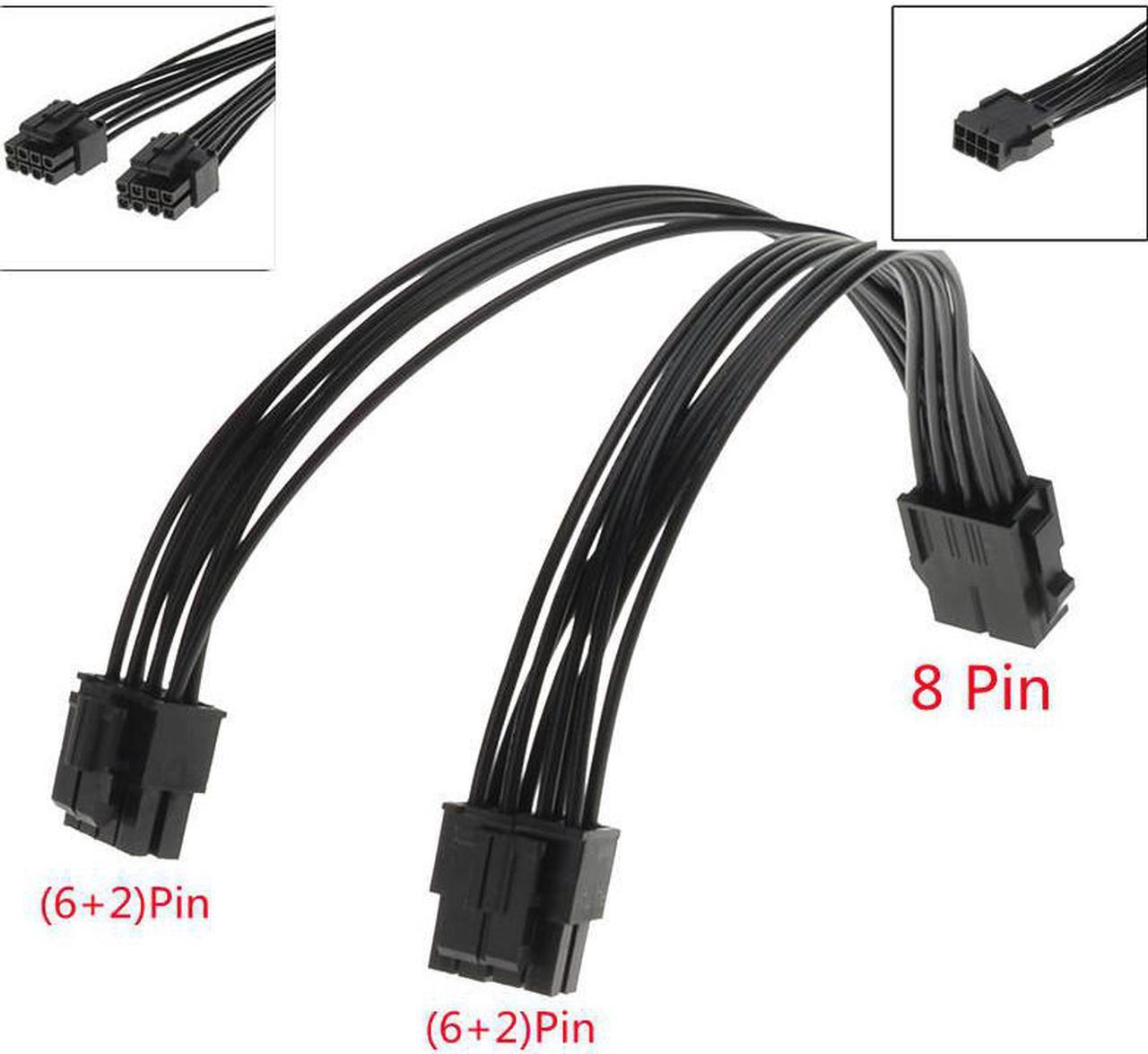 1pcs 20cm Graphics Card 8 Pin Female to 2*8P(6+2)pin Extention Power Cable Male PCIe PCI Express 4 Lines 18AWG Cable