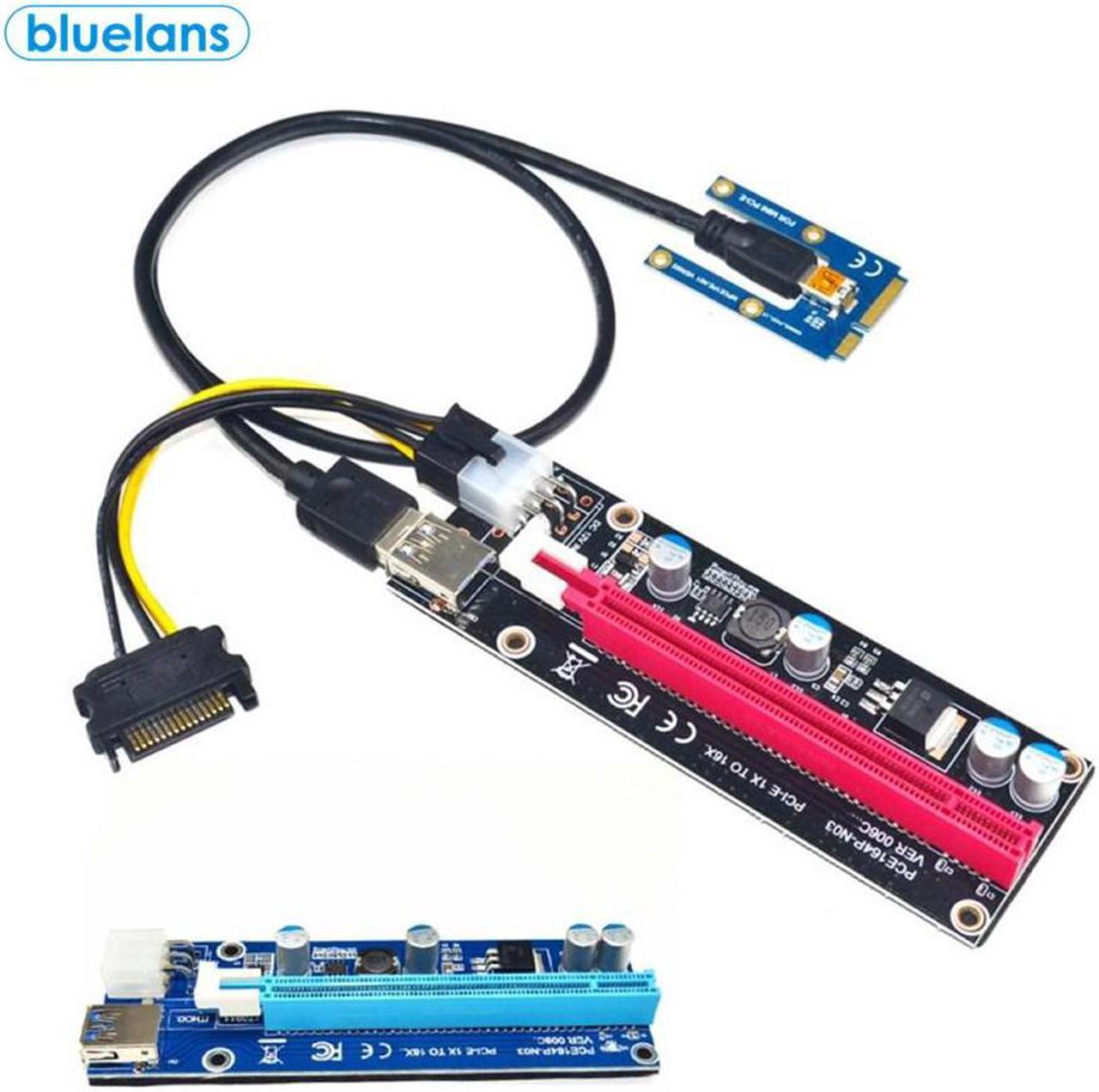 Notebook External Graphics Card Mini PCI-E to PCI-E x16 Riser Card External Graphics Card + 60 Laptop USB Cable Riser Card