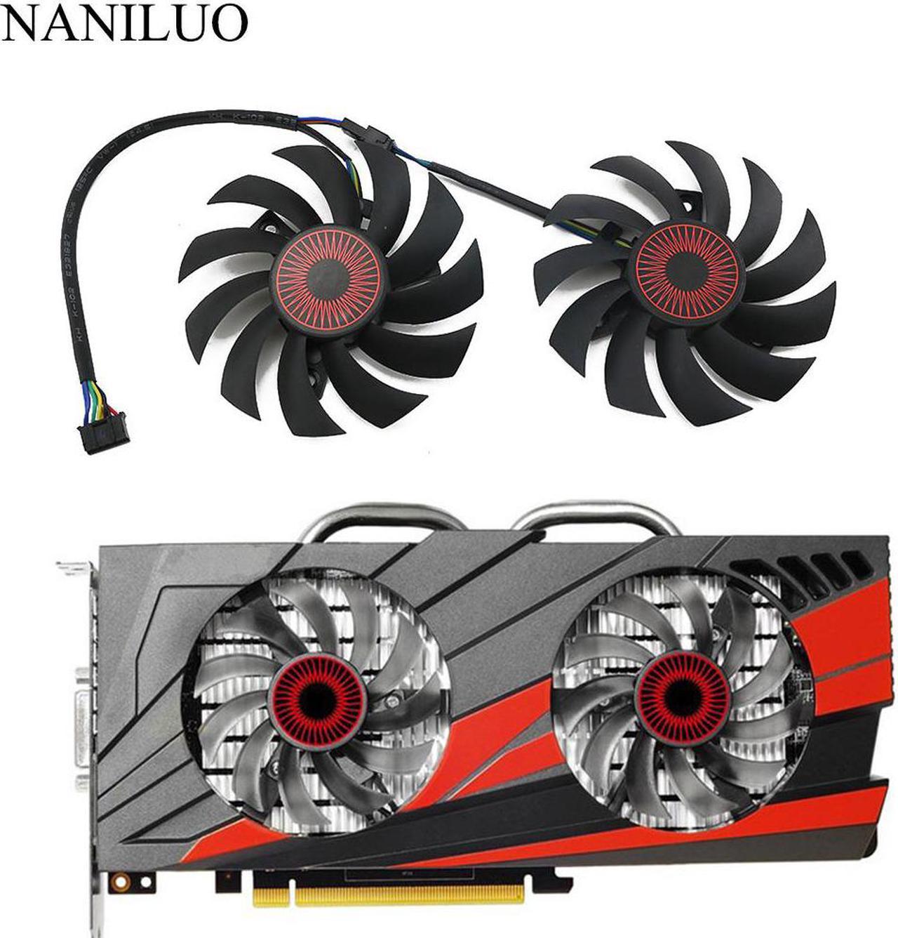 2PCS/lot 5Pin FD7010H12S GTX 1060 960 SI OC for ASUS GTX1060-03G GTX960 GAMING Graphics card cooling fan T128010SH